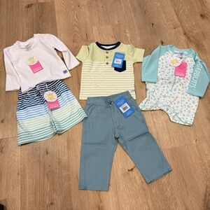 NWT RuggedButts 5 Piece Lot 12-18M Baby Boy Outfit Bundle Summer Swim Short Pant